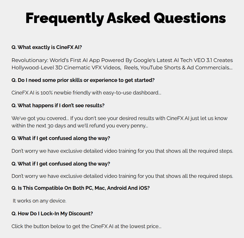 CineFX AI FAQ