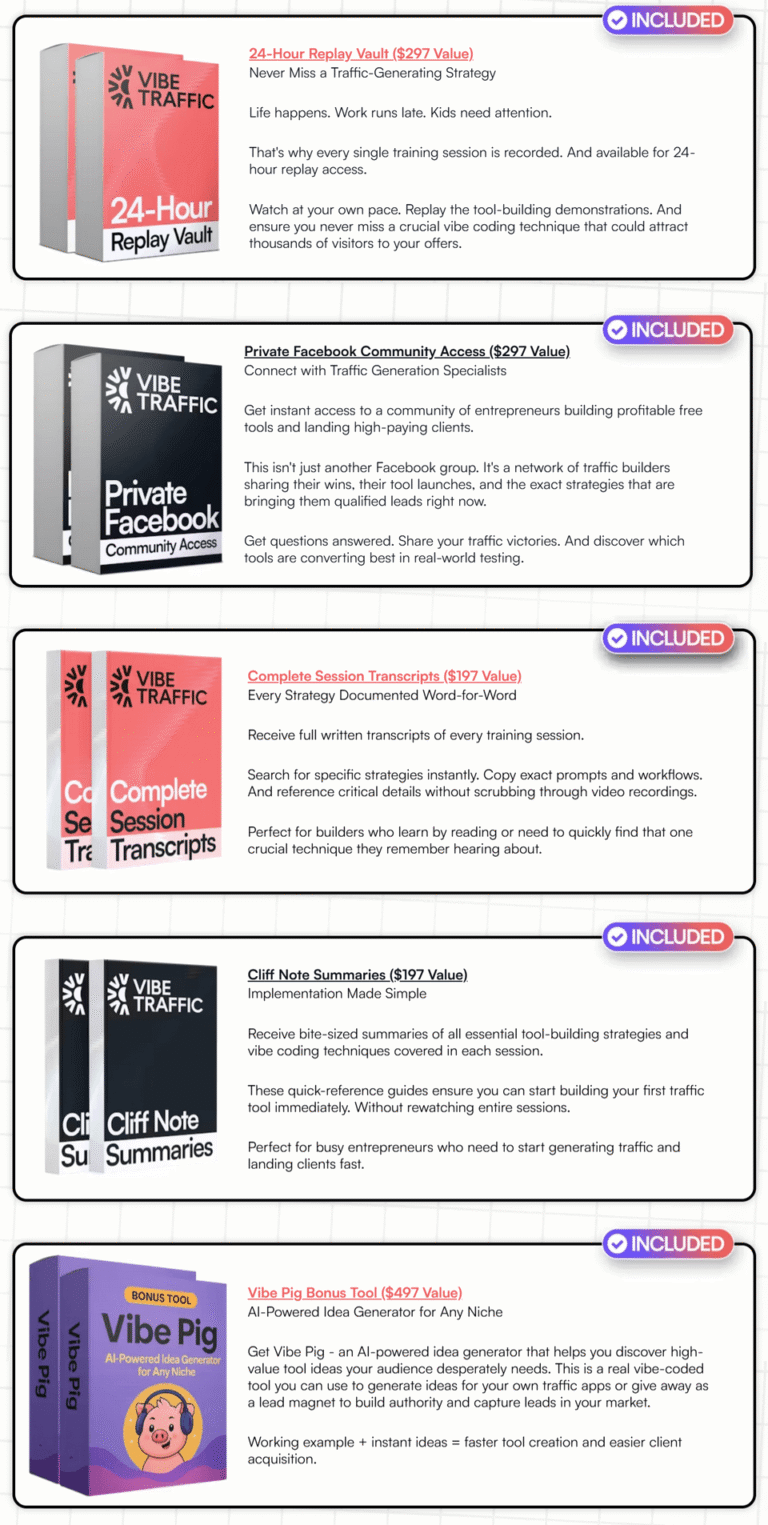 Vibe Traffic Review Bonuses