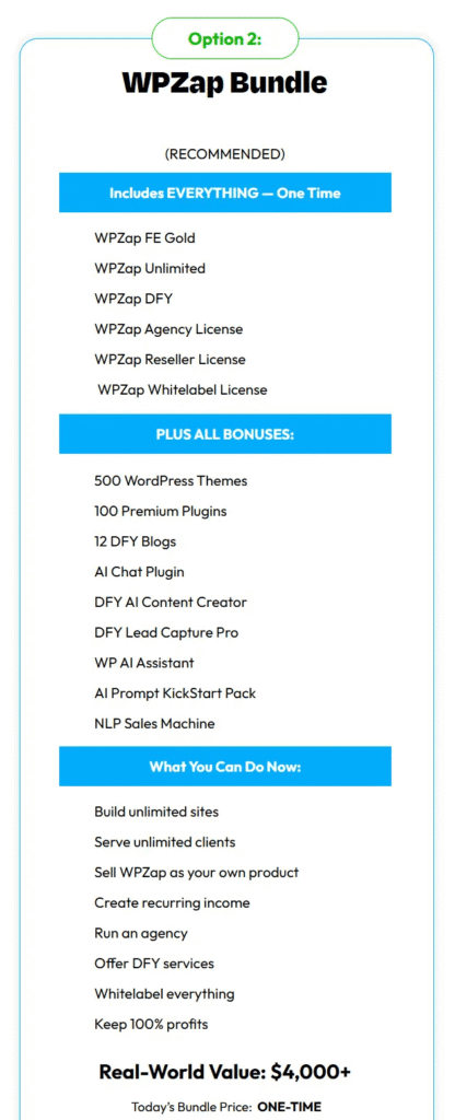 WPZap Review Bundle